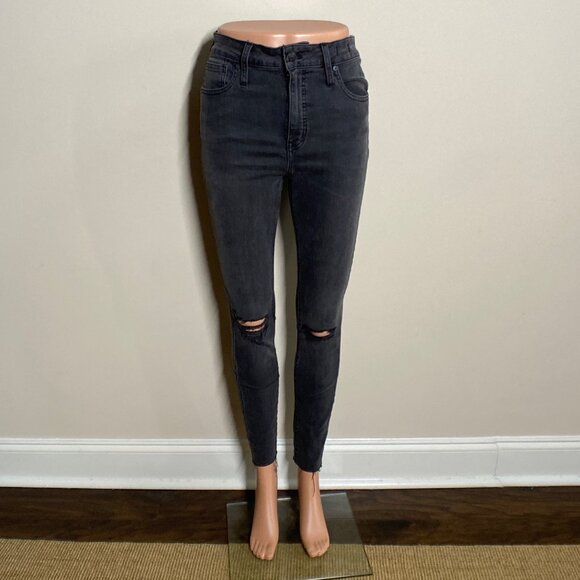 Madewell Distressed Curvy High-Rise Skinny Jeans, Size 26 - Picture 3 of 14